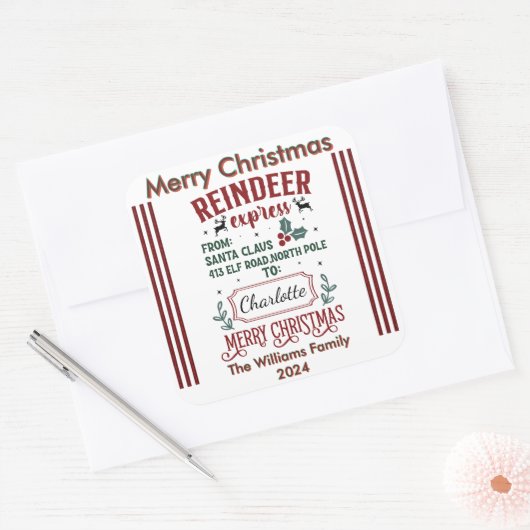 Frohe Weihnachten fröhlich Sticker (Umschlag)