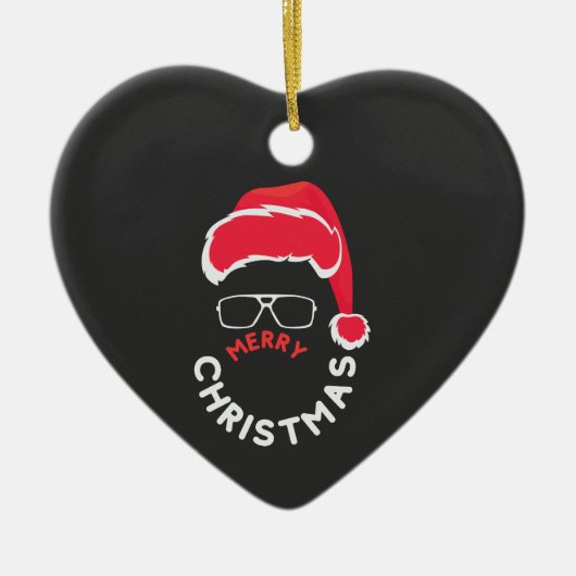 Frohe Weihnachten, Fröhlich und hell Keramik Ornament (Vorne)