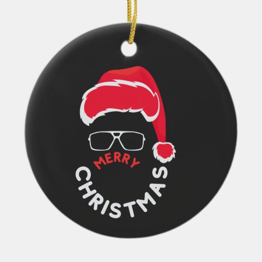 Frohe Weihnachten, Fröhlich und hell Keramik Ornament (Vorne)