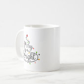 Frohe Weihnachten, fröhlich und hell, Weihnachten Kaffeetasse (Vorderseite Links)