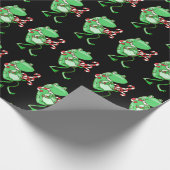 Frohe Weihnachten — Frosch, Candy Cane Xmas Geschenkpapier (Ecke)