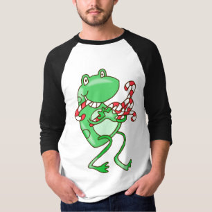 Frohe Weihnachten — Frosch, Candy Cane Xmas T-Shirt