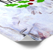 Frohe Weihnachten, Frostige Birch Trees Winterszen Poster (Ecke)