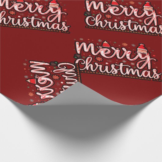 "Frohe Weihnachten: Frosty Elegance Fashion Design Geschenkpapier (Ecke)