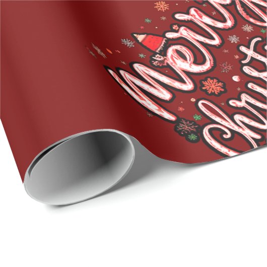 "Frohe Weihnachten: Frosty Elegance Fashion Design Geschenkpapier (Rolleneckpunkt)