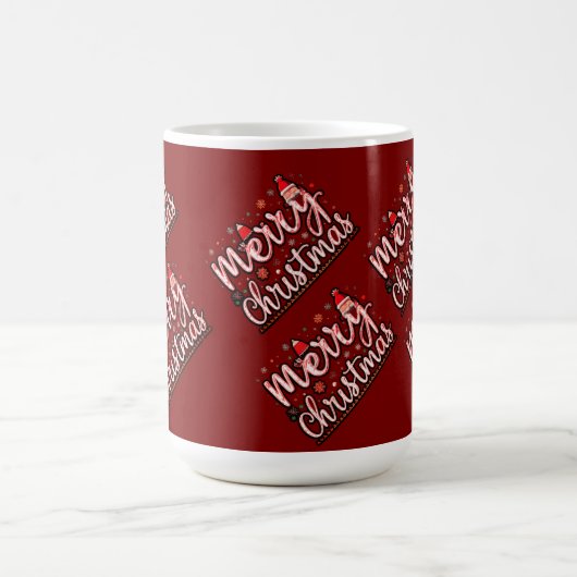 "Frohe Weihnachten: Frosty Elegance Fashion Design Kaffeetasse (Mittel)