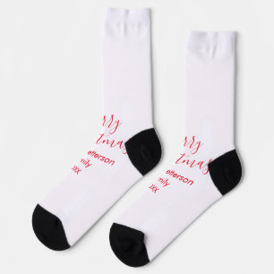 Frohe Weihnachten fügen Familienname Jahr einfach Socken