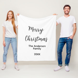 Frohe Weihnachten fügen Familienname Jahr Text cus Fleecedecke