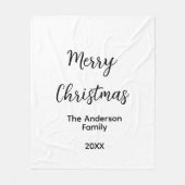 Frohe Weihnachten fügen Familienname Jahr Text cus Fleecedecke (Vorderseite)