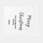 Frohe Weihnachten fügen Familienname Jahr Text cus Fleecedecke (Vorderseite (Horizontal))