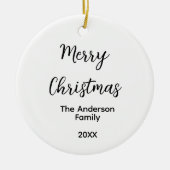 Frohe Weihnachten fügen Familienname Jahr Text cus Keramik Ornament (Vorne)