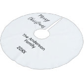 Frohe Weihnachten fügen Familienname Jahr Text cus Polyester Weihnachtsbaumdecke (Schrägansicht)