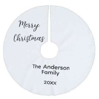 Frohe Weihnachten fügen Familienname Jahr Text cus Polyester Weihnachtsbaumdecke