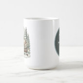 Frohe Weihnachten fügen Mongramm RentierSchlitten Kaffeetasse (Mittel)