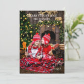Frohe Weihnachten Fügen Sie Ihr eigenes Foto Weihn (Stehend Vorderseite)