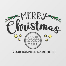 Frohe Weihnachten fügen Sie Ihr Logo und Ihren Fir Fensteraufkleber