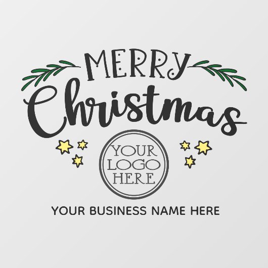 Frohe Weihnachten fügen Sie Ihr Logo und Ihren Fir Fensteraufkleber (Blatt)