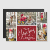 Frohe Weihnachten fünf Fotos Magnetkarte (Vorne/Hinten)