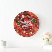 Frohe Weihnachten, Funkeln und Glitzer aussehen, Große Wanduhr (Zuhause)