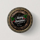 Frohe Weihnachten, Funkeln und Glitzer, Button (Vorderseite)
