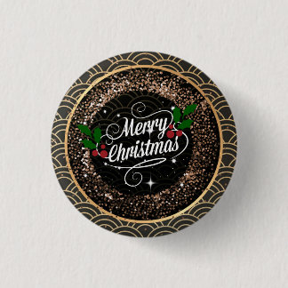 Frohe Weihnachten, Funkeln und Glitzer, Button