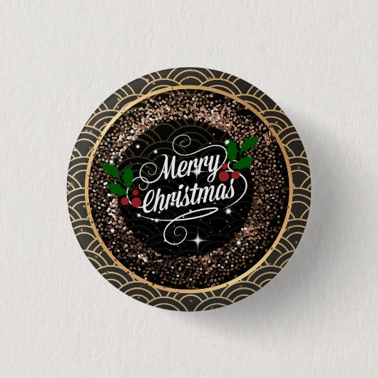 Frohe Weihnachten, Funkeln und Glitzer, Button (Vorderseite)