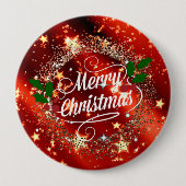 Frohe Weihnachten, Funkeln und Glitzer Button (Vorderseite)