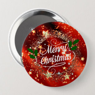 Frohe Weihnachten, Funkeln und Glitzer Button