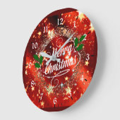 Frohe Weihnachten, Funkeln und Glitzer Große Wanduhr (Winkel)