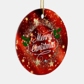 Frohe Weihnachten, Funkeln und Glitzer Keramik Ornament (Rechts)