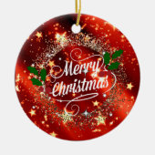 Frohe Weihnachten, Funkeln und Glitzer Keramik Ornament (Vorne)