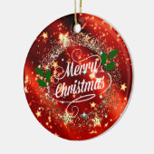 Frohe Weihnachten, Funkeln und Glitzer Keramik Ornament (Links)
