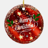 Frohe Weihnachten, Funkeln und Glitzer Keramik Ornament (Hinten)
