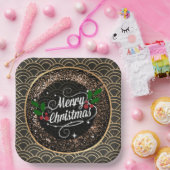 Frohe Weihnachten, Funkeln und Glitzer, Papiertüte Pappteller (Party)