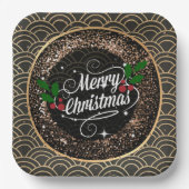 Frohe Weihnachten, Funkeln und Glitzer, Papiertüte Pappteller (Vorderseite)