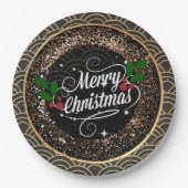 Frohe Weihnachten, Funkeln und Glitzer, Pappteller (Vorderseite)