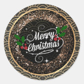 Frohe Weihnachten, Funkeln und Glitzer, Runder Aufkleber (Vorderseite)