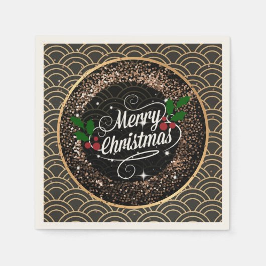 Frohe Weihnachten, Funkeln und Glitzer, Serviette (Vorderseite)