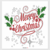 Frohe Weihnachten funkeln und leuchten Aufkleber (Blatt)