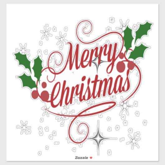 Frohe Weihnachten funkeln und leuchten Aufkleber (Blatt)