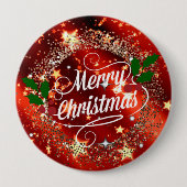 Frohe Weihnachten funkeln und leuchten Button (Vorderseite)