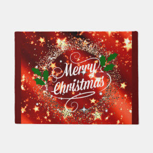 Frohe Weihnachten funkeln und leuchten Fußmatte