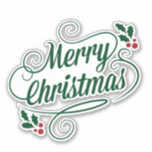 Frohe Weihnachten funkeln und leuchten grüner Text Aufkleber (Vorderseite)