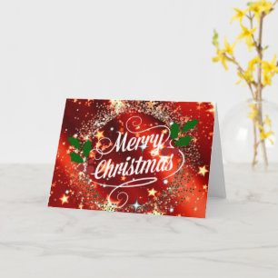 Frohe Weihnachten funkeln und leuchten Karte