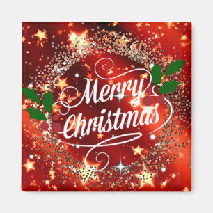 Frohe Weihnachten funkeln und leuchten Magnet