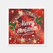 Frohe Weihnachten funkeln und leuchten Serviette (Vorderseite)