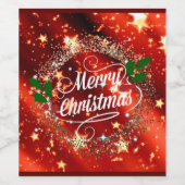 Frohe Weihnachten funkeln und leuchten Weinetikett (Einzelnes Label)