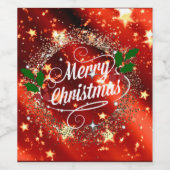 Frohe Weihnachten, funkelnd rot Weinetikett (Einzelnes Label)