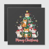 Frohe Weihnachten Funny Catmas Kitten Weihnachtsba Magnetkarte (Vorne/Hinten)