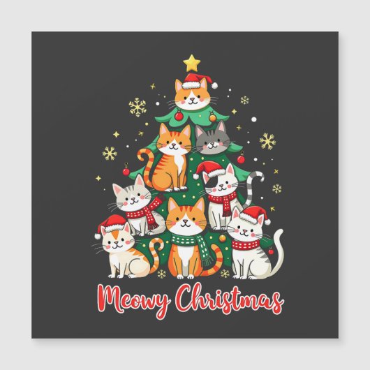 Frohe Weihnachten Funny Catmas Kitten Weihnachtsba Magnetkarte (Vorderseite)